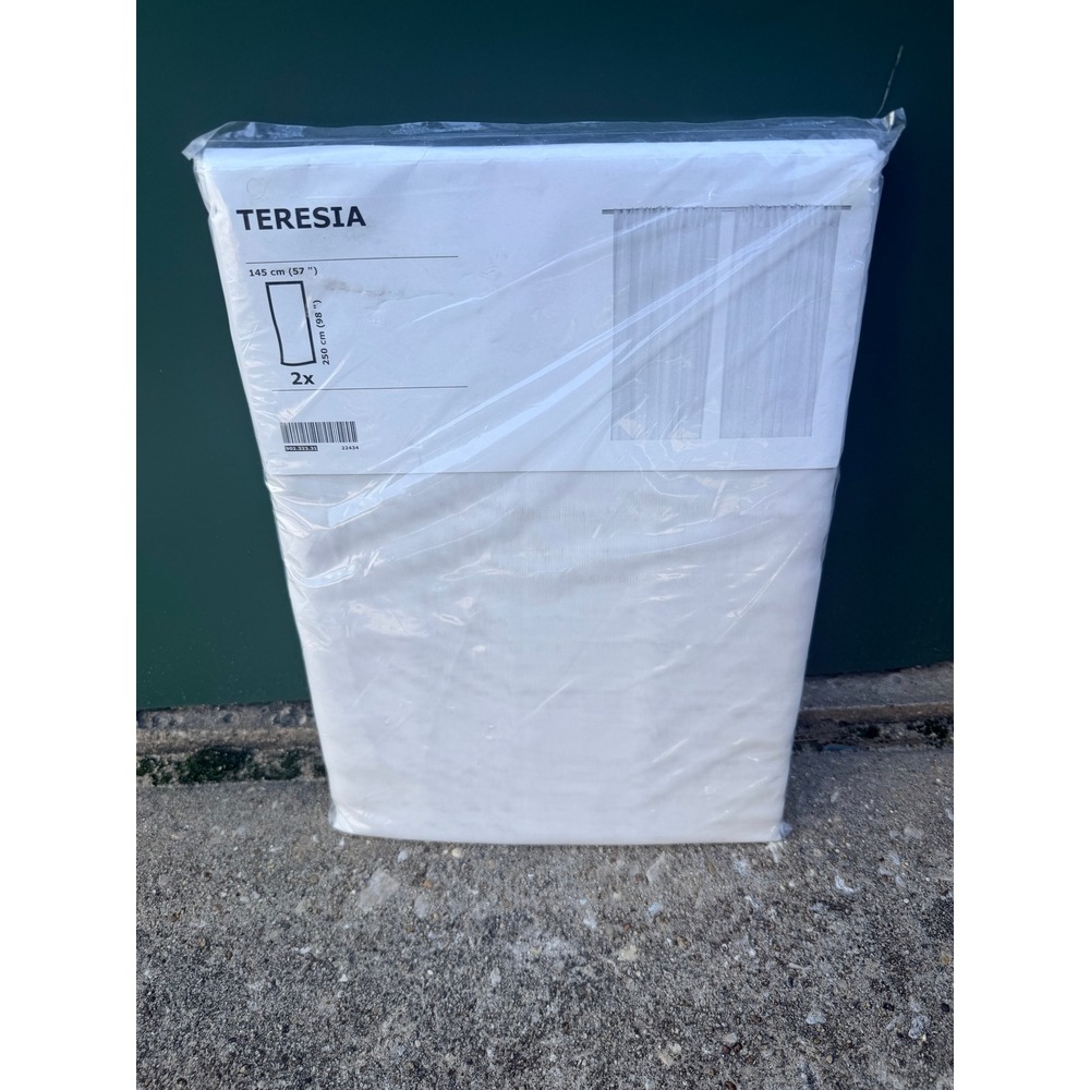 IKEA TERESIA Sheer Curtains 1 Pair White 57x98 902.323.31 New Sealed